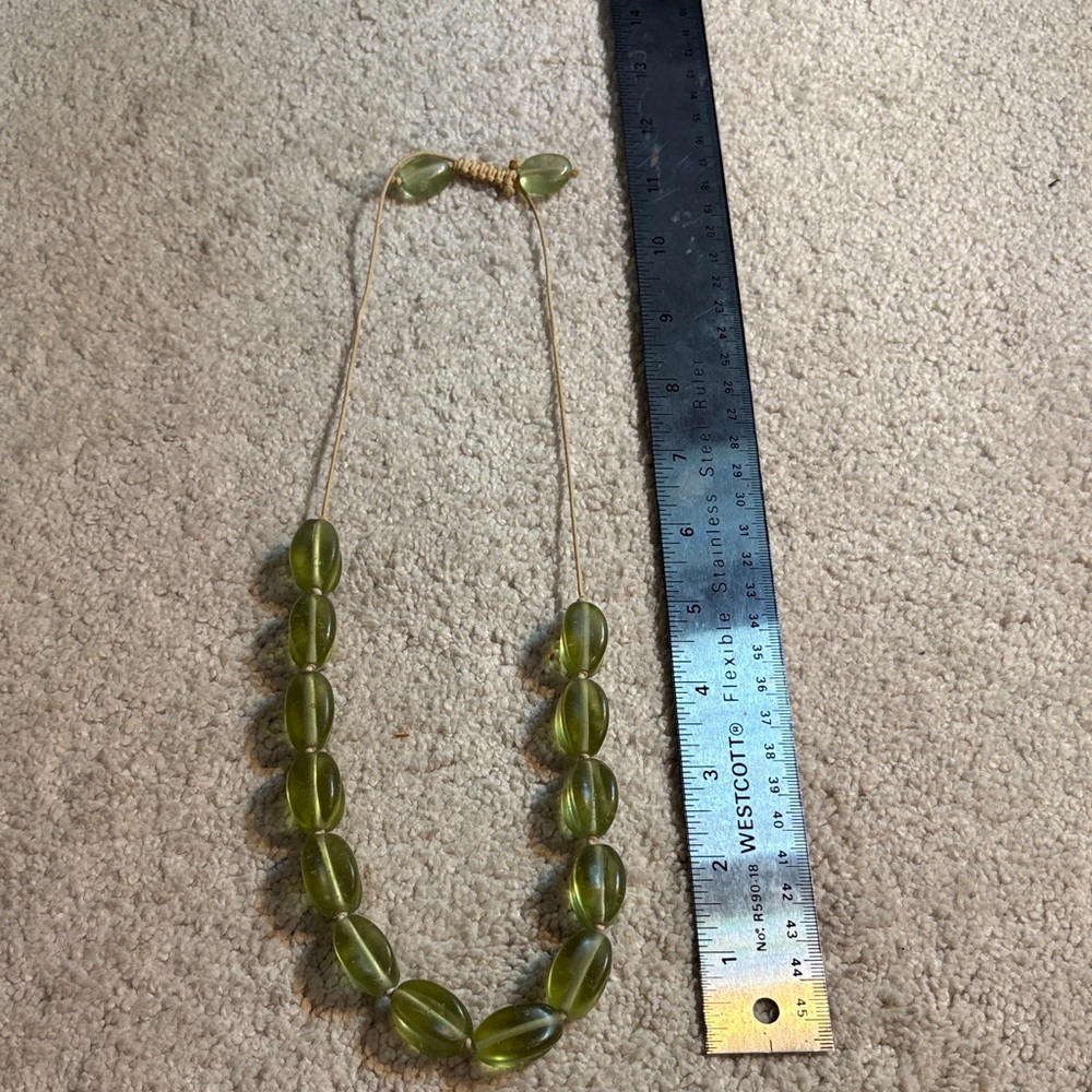 Green Bead Necklace - Women's Jewelry
